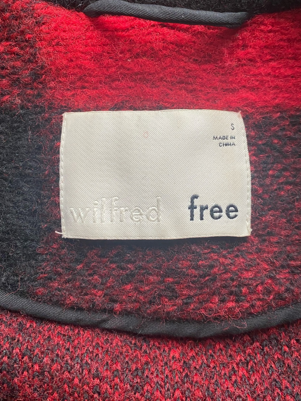 Wilfred Free Off Duty Buffalo Plaid Wool Blend Jacket Red Black Sz - Picture 7 of 10